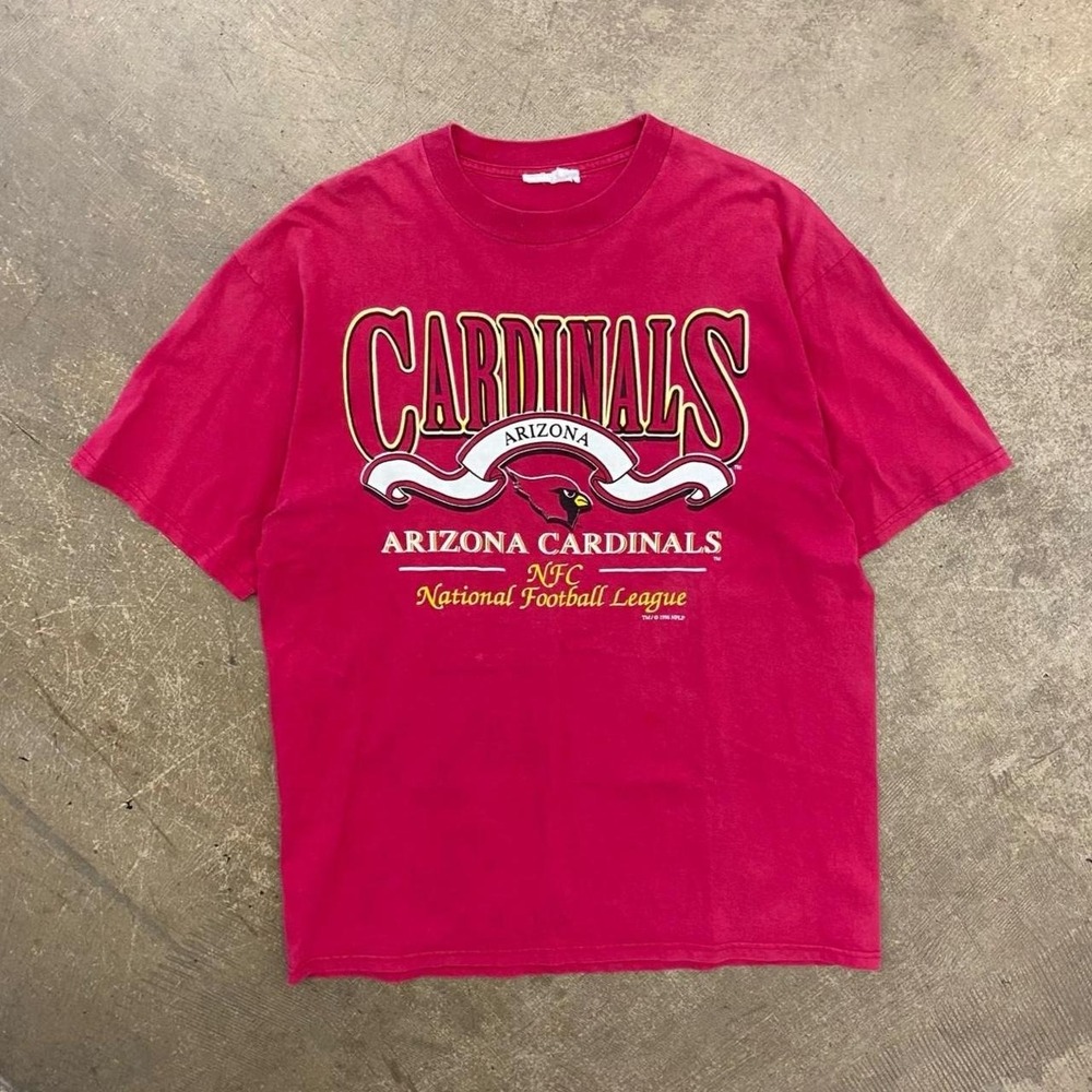 Vintage 90s Arizona Cardinals NFL Western Style Football T-Shirt Size XL